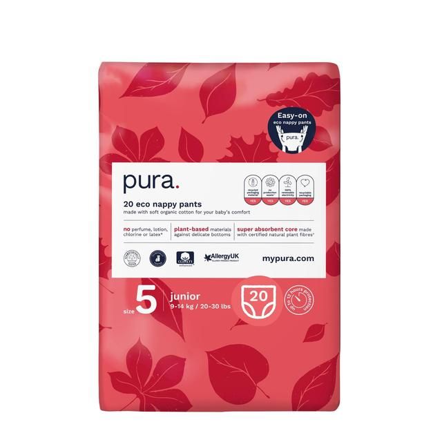 Pura Eco Nappy Pants Size 5 (9-14kg) Mega Pack 6 x 20 per pack
