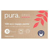 Pura Eco Nappy Pants Size 6 (14Kg+) Mega Pack 6 x 18 per pack