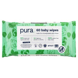 Pura Plastic Free Baby Wipes 12 x 60pk 12 x 60 per pack