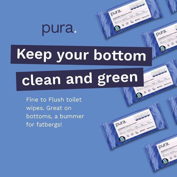 Pura Premium Flushable Moist Toilet Tissue Wipes, 40 Wipes