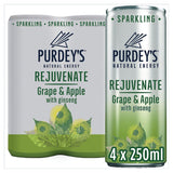 Purdey's Natural Energy Rejuvenate Sparkling Grape & Apple with Ginseng Can
