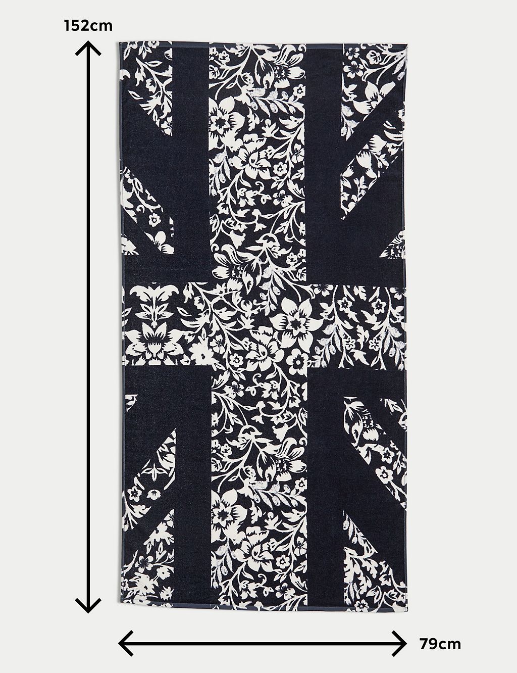 Pure Cotton Floral Union Jack Beach Towel