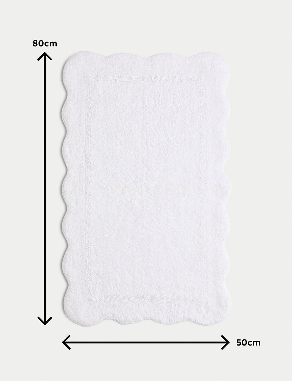 Pure Cotton Scalloped Bath Mat