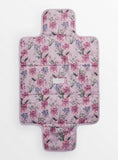 Purple Floral Print Travel Changing Mat One Size