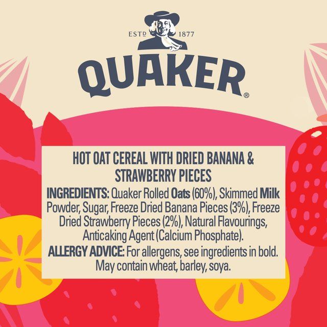 Quaker Oat So Simple Banana Strawberry Porridge Cereal Pot 58g