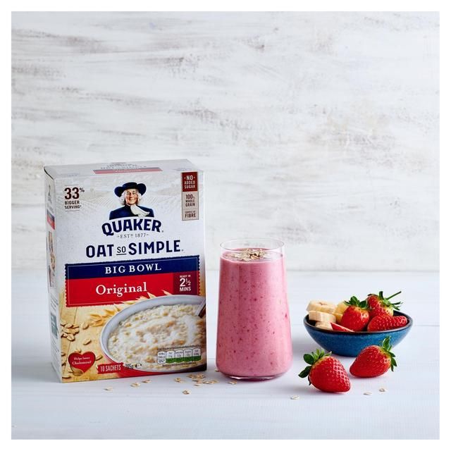 Quaker Oat So Simple Big Bowl Original Porridge Sachets Cereal 6 per pack