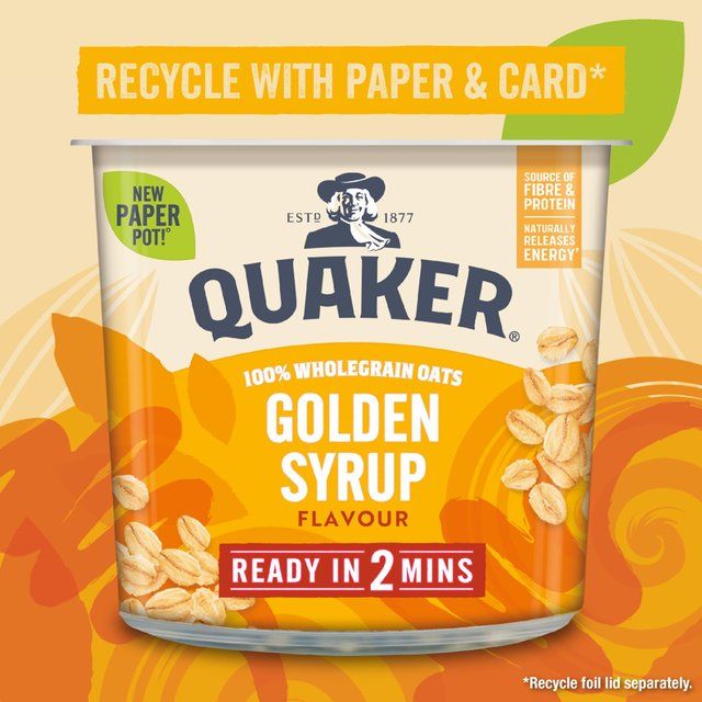 Quaker Oat So Simple Golden Syrup Porridge Cereal Pot 57g