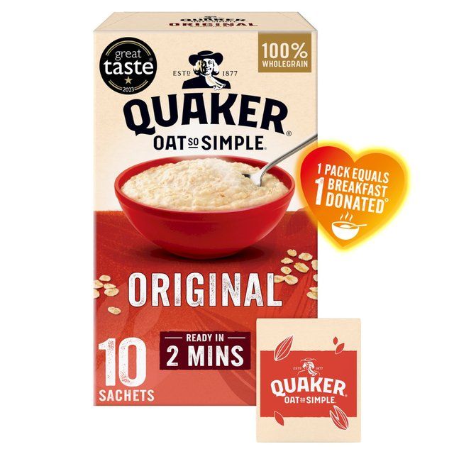 Quaker Oat So Simple Original Porridge Sachets Cereal 10 per pack