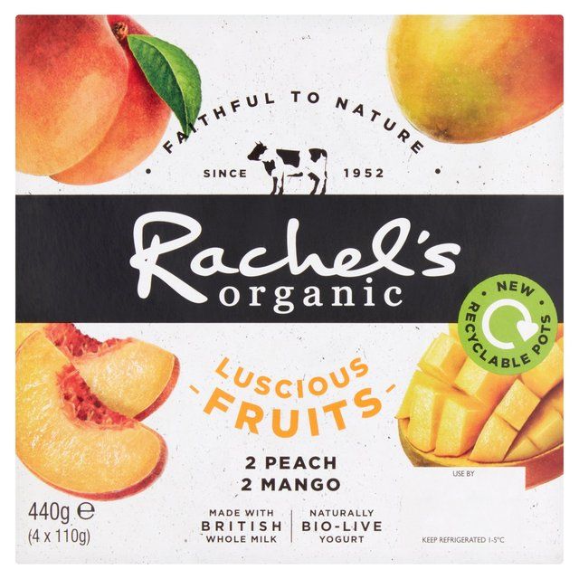 Rachel's Organic Luscious Fruits Peach & Mango 4 x 110g