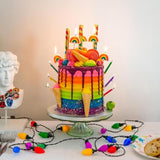 Rainbow Candles with Coloured Flames 12 per pack