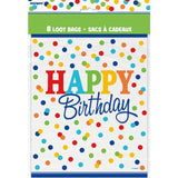 Rainbow Polka Dot Party Bags 8 per pack