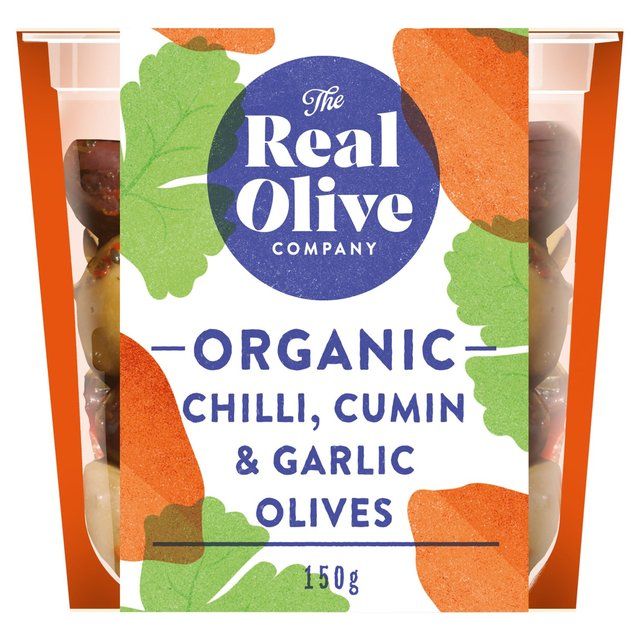 Real Olive Co. Organic Mixed Pitted Olives with Moroccan Flavours 150g
