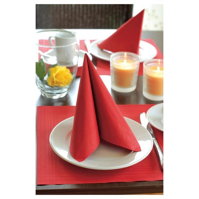 Red Compostable 2 Ply Paper Napkins 125 per pack