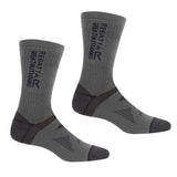 Regatta Adult Wool Hiking Boot Socks (Pack of 2) (6-8) Briar Grey/Navy / 0.20EA