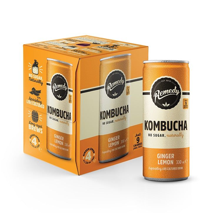 Remedy Kombucha Ginger Lemon 4 x 330ml