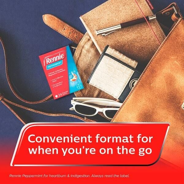 Rennie Peppermint Heartburn & Indigestion Relief 24 Tablets