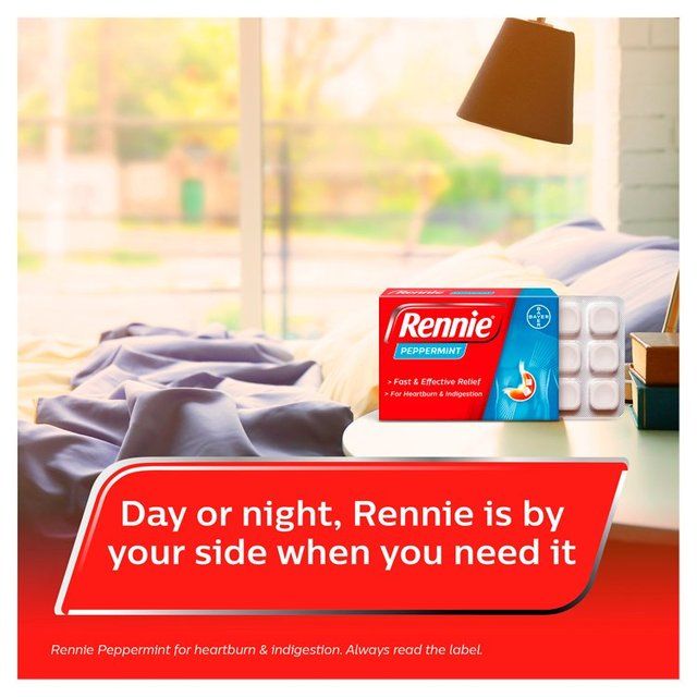 Rennie Peppermint Heartburn & Indigestion Relief Tablets 24 per pack
