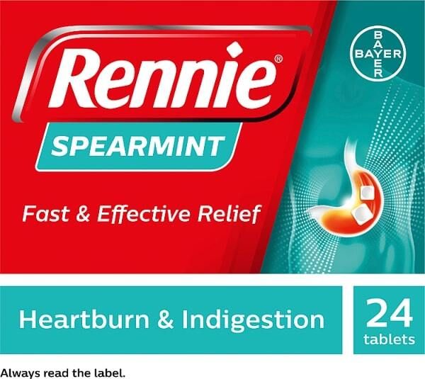 Rennie Spearmint Heartburn & Indigestion Relief 24 Tablets
