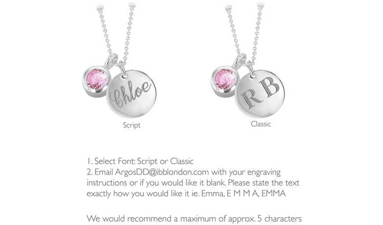 Revere Sterling Silver Personalised Pendant - October