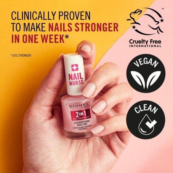 Rimmel Nail Nurse 2In1 Base Coat & Strengthener 12Ml