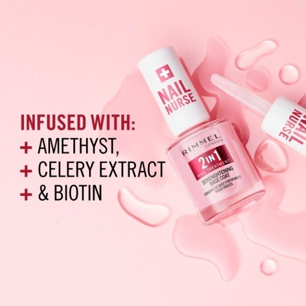 Rimmel Nail Nurse 2In1 Base Coat & Strengthener 12Ml