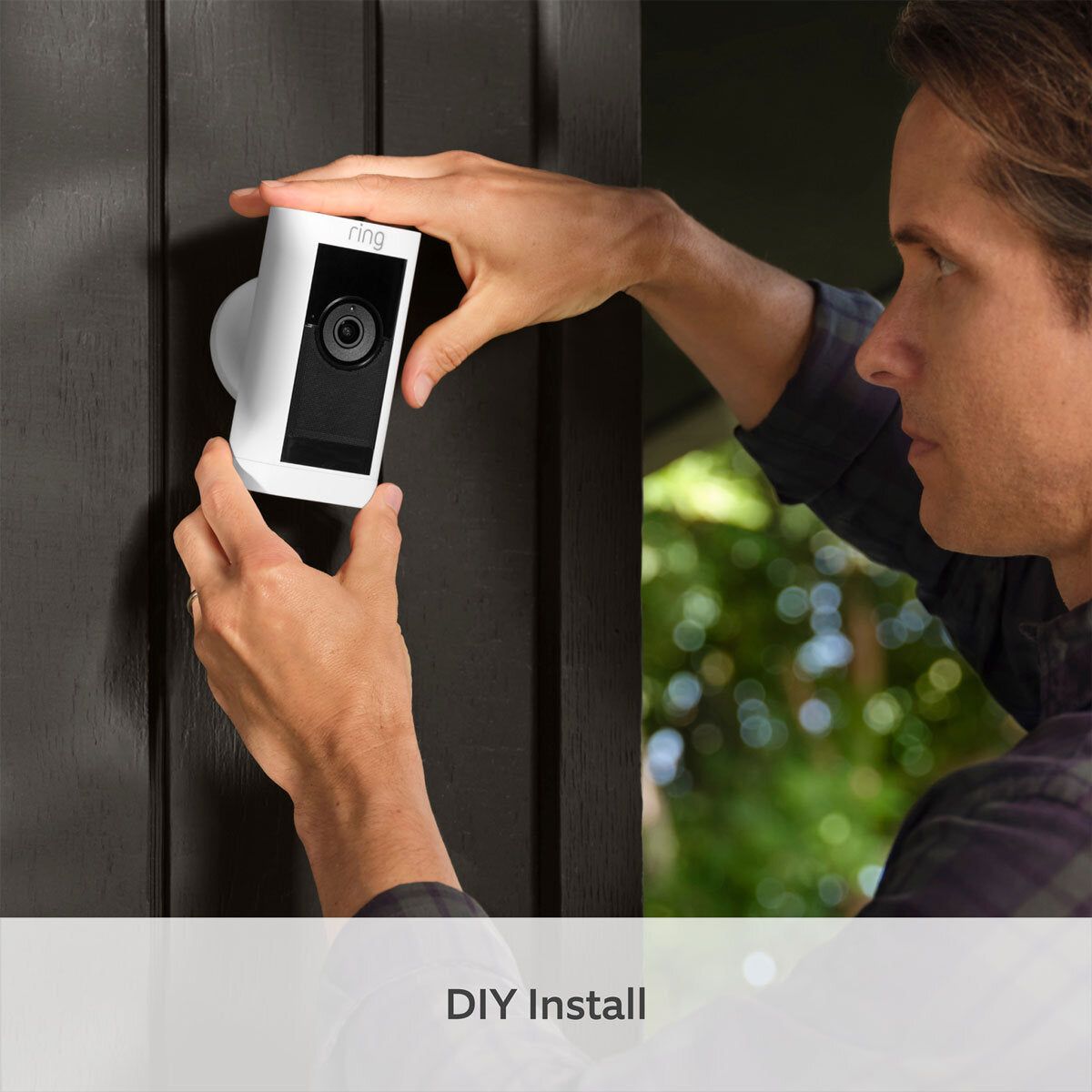 Ring Stick Up Cam Pro with Solar Panel in White