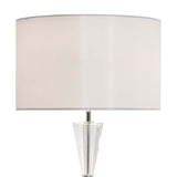 Risha Crystal Table Lamp with Ivory Faux Silk Shade