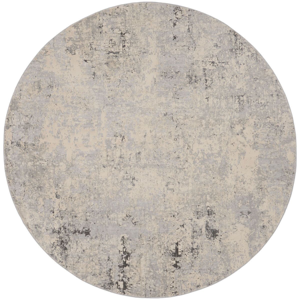 Rustic Textures Mottled Grey Circle Rug, 160 cm