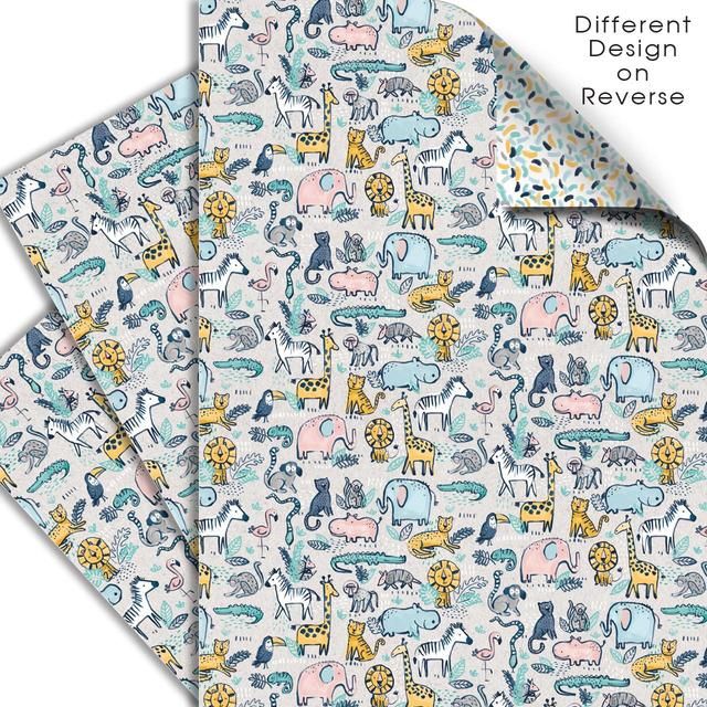 Safari Club Double Sided Gift Wrap Sheets 3 per pack