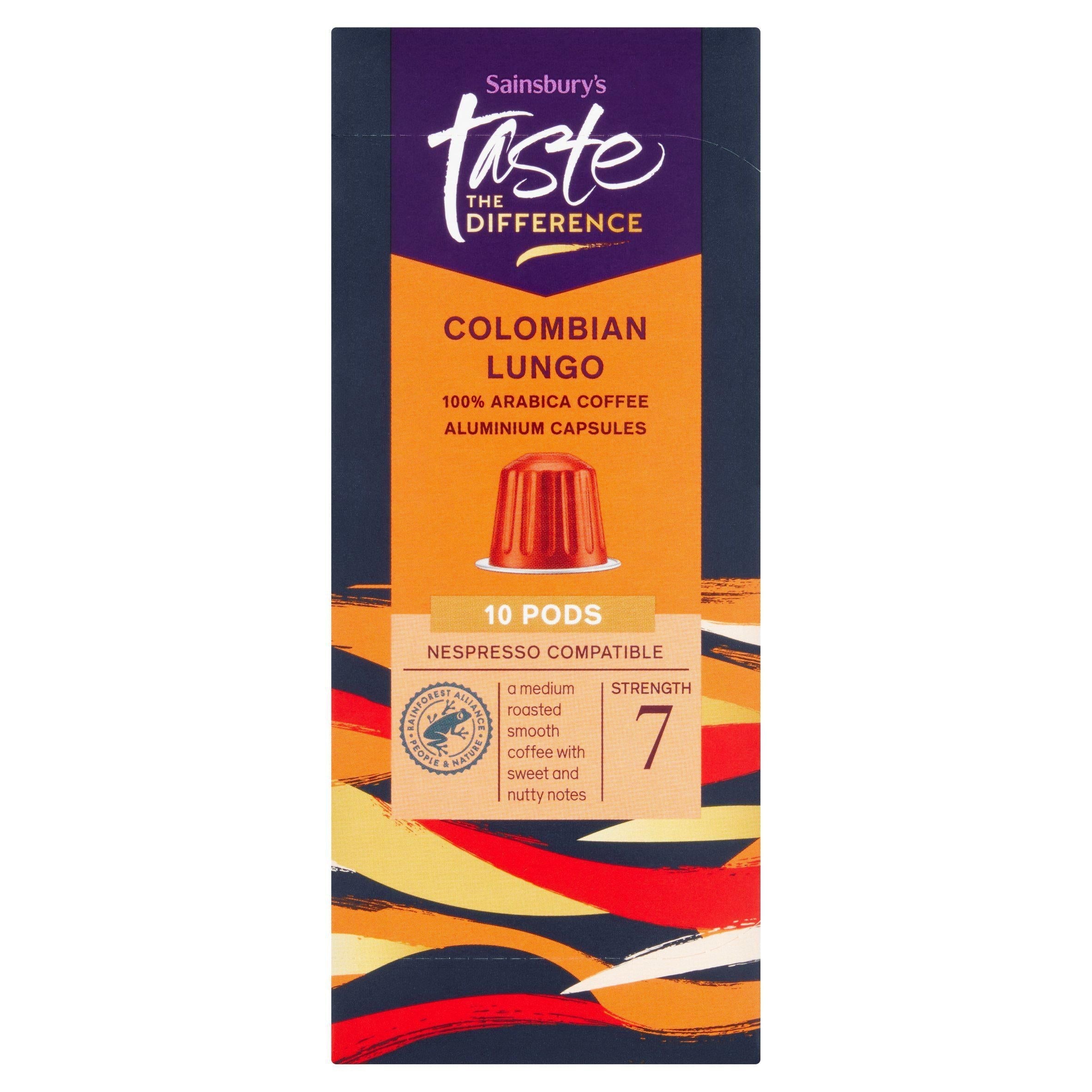 Sainsbury's Colombian Lungo, Taste the Difference x10 52g
