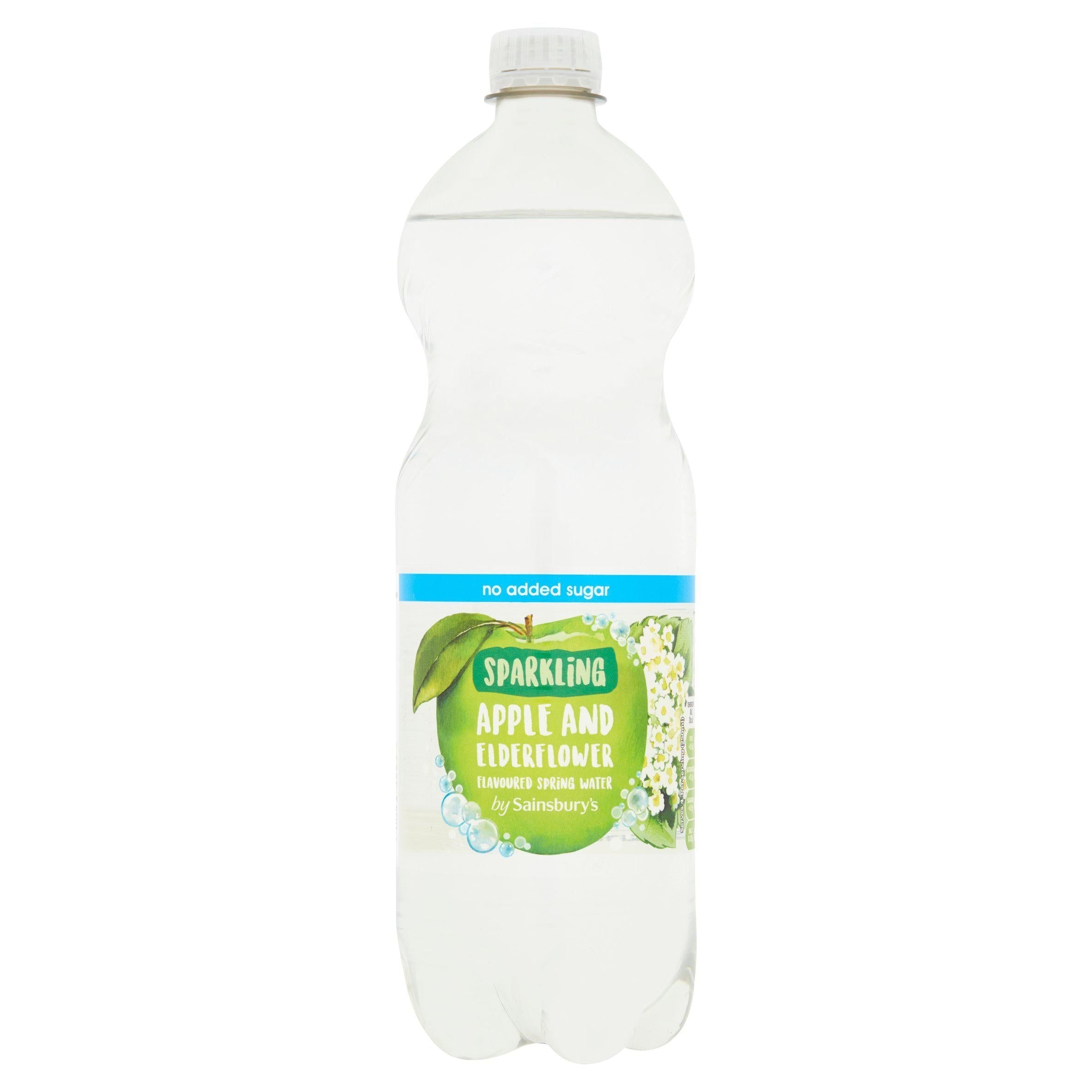 Sainsbury's No Added Sugar Sparkling Apple & Elderflower Flavoured Spring Water 1L
