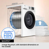 Samsung WD11DG5B15BEEU 11/6kg Washer Dryer, D Rated in White