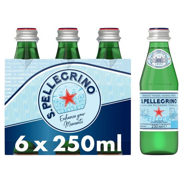 San Pellegrino Sparkling Natural Mineral Water Glass 6 x 250ml