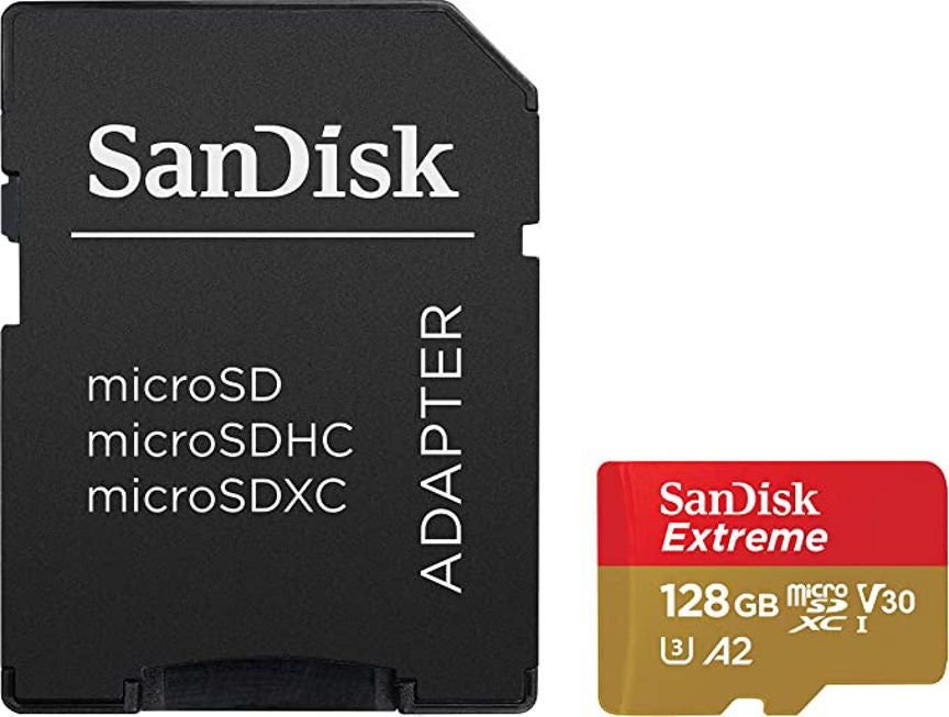 SanDisk Extreme MicroSD Card with Adapter 128GB