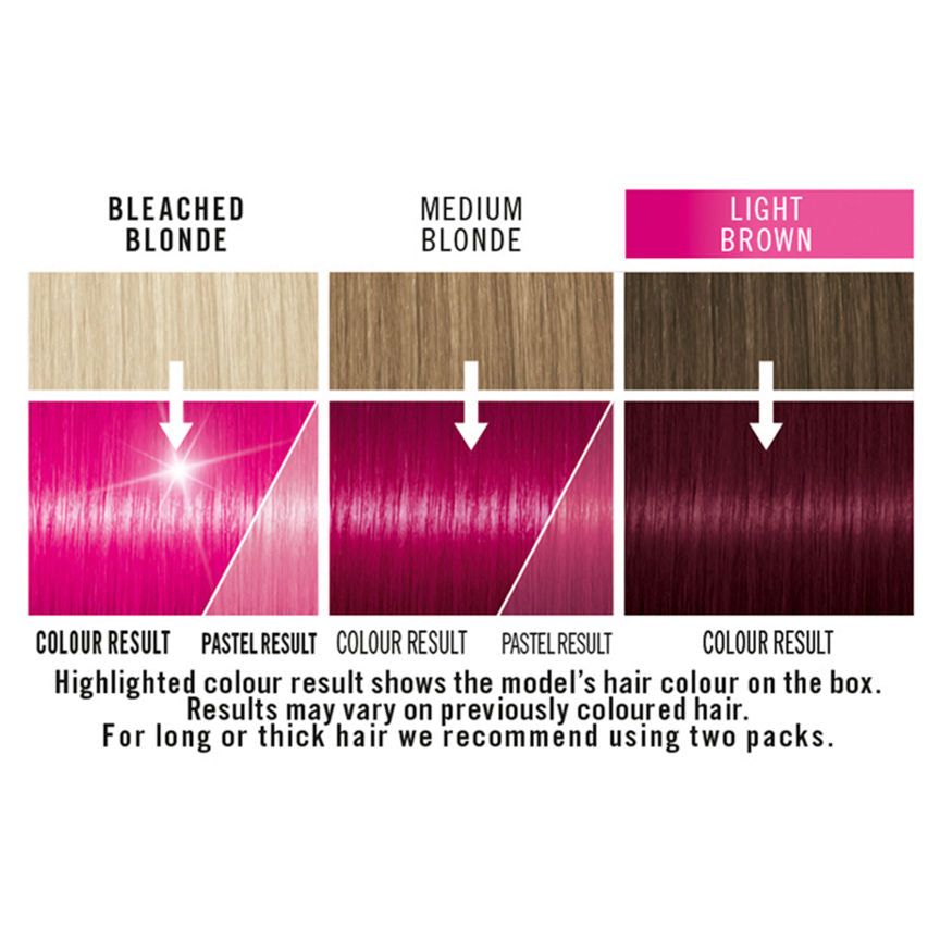 Schwarzkopf LIVE Ultra Brights Or Pastel Pink Hair Dye Shocking Pink 093 Semi-permanent