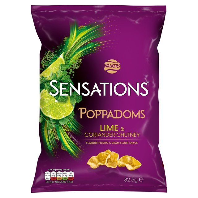 Sensations Lime & Coriander Chutney Sharing Bag Poppadoms 82.5g
