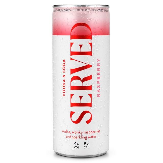 Served Raspberry Hard Seltzer 4 x 250ml