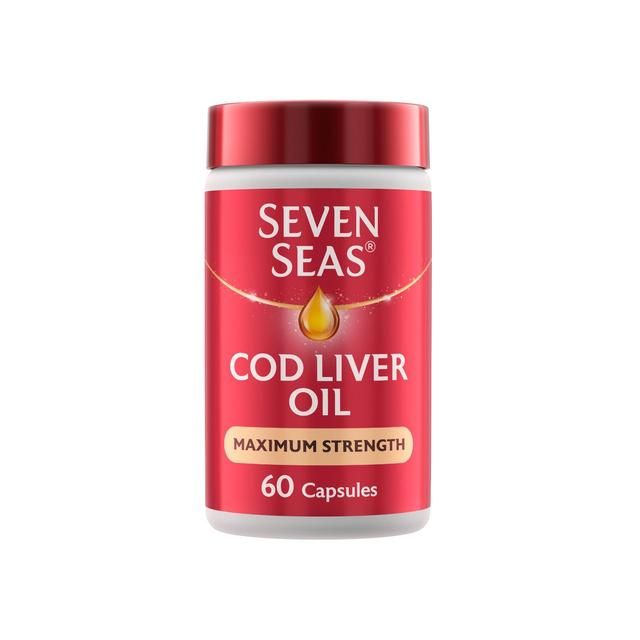 Seven Seas Cod Liver Oil Max Strength Omega-3 & Vitamin D Capsules 60 per pack