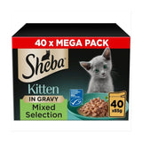 Sheba Sauce Collection Kitten Cat Pouches Mixed Selection in Gravy 40 x 85g