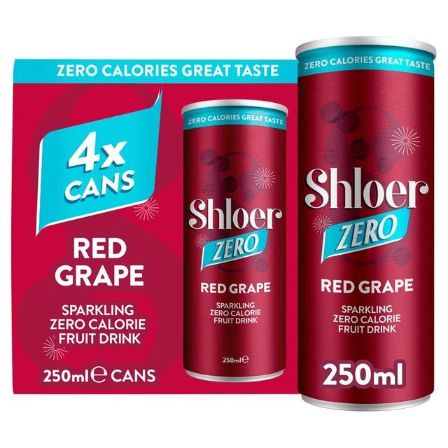 Shloer Zero Red Grape 4PK 4 x 250ml