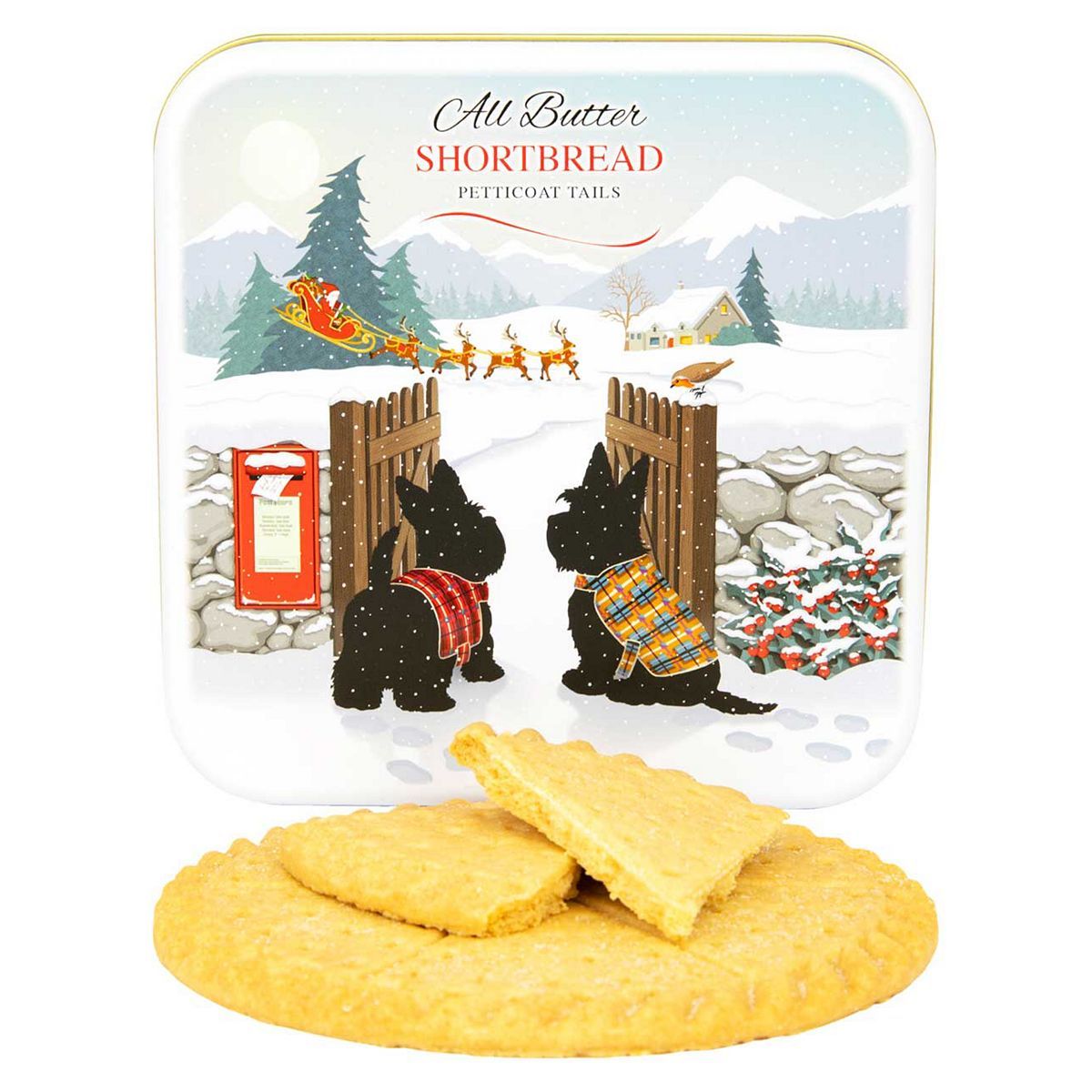 Silver Crane Petticoat Tails Tin With Shortbread Petticoat Tails 300g