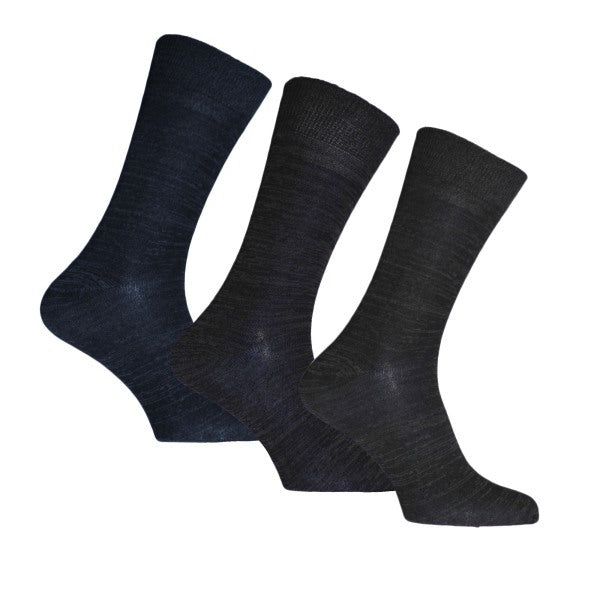 Simply s Mens Super Soft Bamboo Socks (Pack Of 3) (6-11) Shade of Blue Melange / 0.10EA