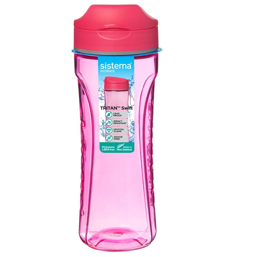 Sistema Hydrate 600ml Tritan Swift Bottle (Colours Vary)