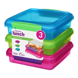 Sistema Sandwich Boxes Assorted Colours 3 per pack