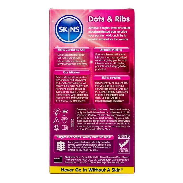 Skins Dots & Ribs Condoms 12 per pack