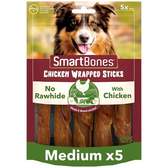 SmartBones 5 Chicken Wrapped Rawhide Free Sticks Dog Treats 5 per pack
