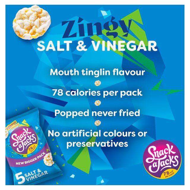 Snack a Jacks Salt & Vinegar Multipack Rice Cakes 5 per pack