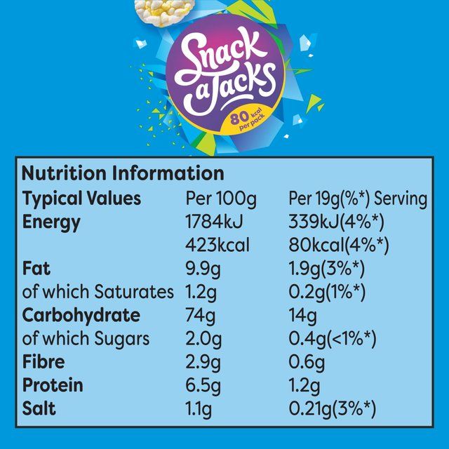 Snack a Jacks Salt & Vinegar Multipack Rice Cakes 5 per pack