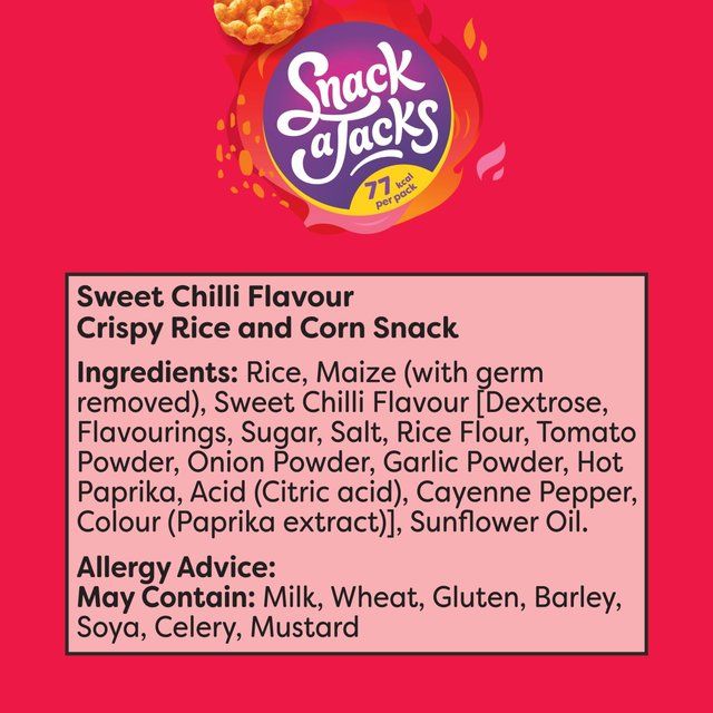 Snack a Jacks Sweet Chilli Multipack Rice Cakes 5 per pack
