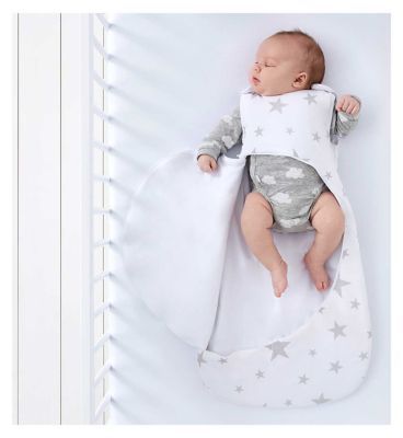SnuzPouch 1.0 Tog Baby Sleeping Bag - Grey Star, 0-6 Months